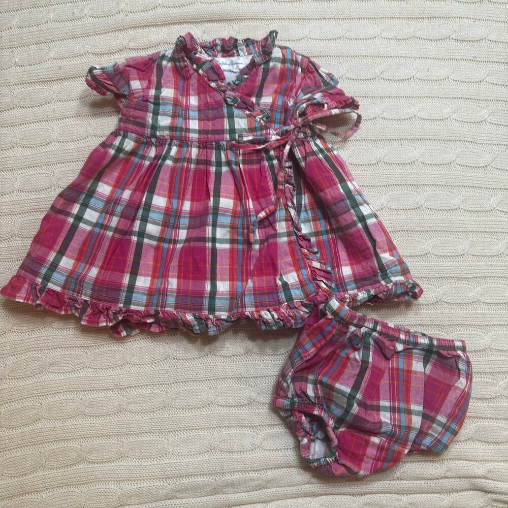 Ralph Lauren Pink Plaid Wrap Dress sz 3 m